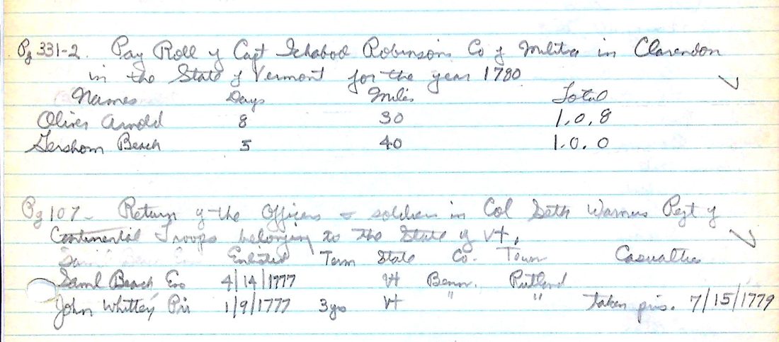 ROBINSON's Co. payroll 1780